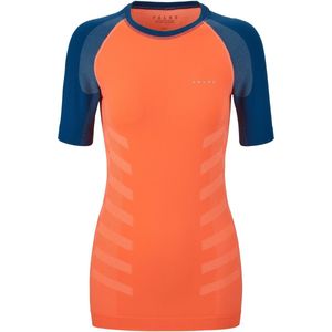 FALKE Dames Top van onderlaag Warm Round Neck W S/s Ts functioneel materiaal sneldrogend 1 stuk, Orange Coral 8017 Trend, L