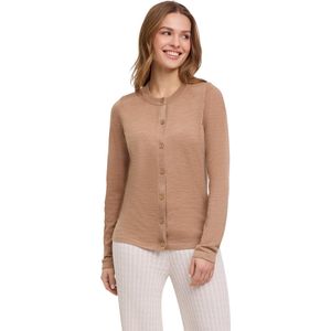 FALKE Basic New Merino V-Neck elegante klassieker wol trui dames bruin - maat M