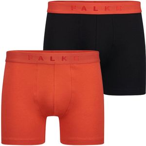 FALKE - Daily Comfort - Boxershort - Oranje/Zwart - 2-pack van Egyptisch Katoen