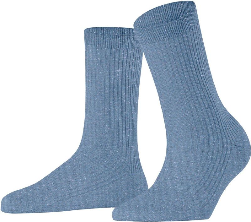 FALKE Shiny Rib damessokken, ijsblauw (eisblau)