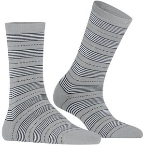FALKE - Stripe Uniform - Gedessineerd Katoen Sokken - Grijs