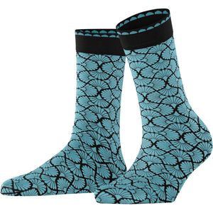 FALKE - Flair Epoque - Gedessineerd Materiaal - Blauw - 80 DEN Sokken Dames