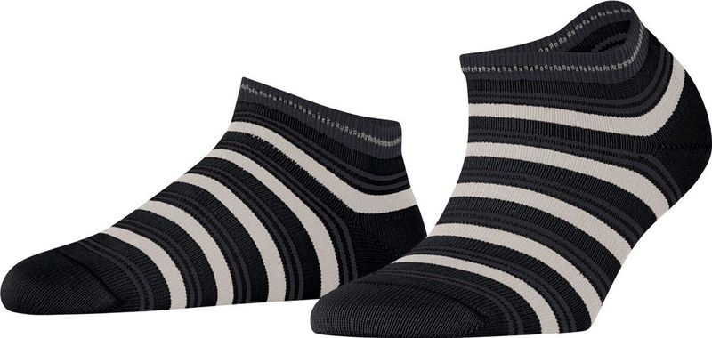 FALKE - Smart Stripe - Sneakersokken - Zwart - Katoen, Maat 35-38