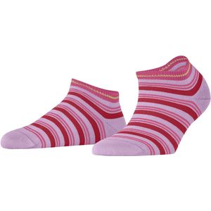 FALKE Smart Stripe - Katoen Sneakersokken - Roze - Dames