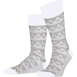 FALKE Heren Sokken Colonial Style M So katoen gedessineerd 1 paar, Wit White 2000, 43-44
