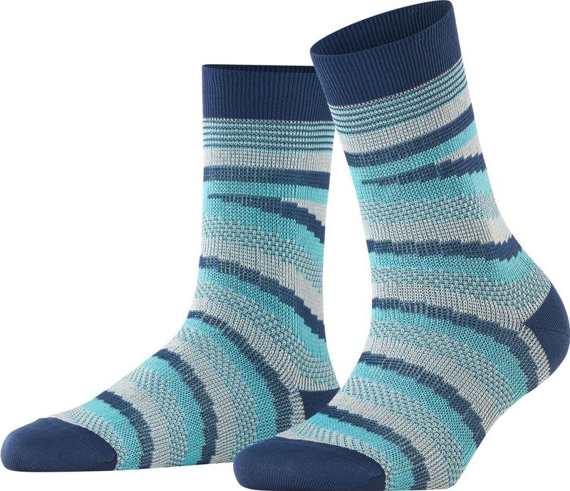FALKE Latin Mix W So katoenen fantasiesokken voor dames (1 stuk), marineblauw 6574