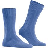 FALKE - Lhasa Rib - Heren Sokken - Blauw Water 6550 - 1 Paar - So Wol Kasjmier