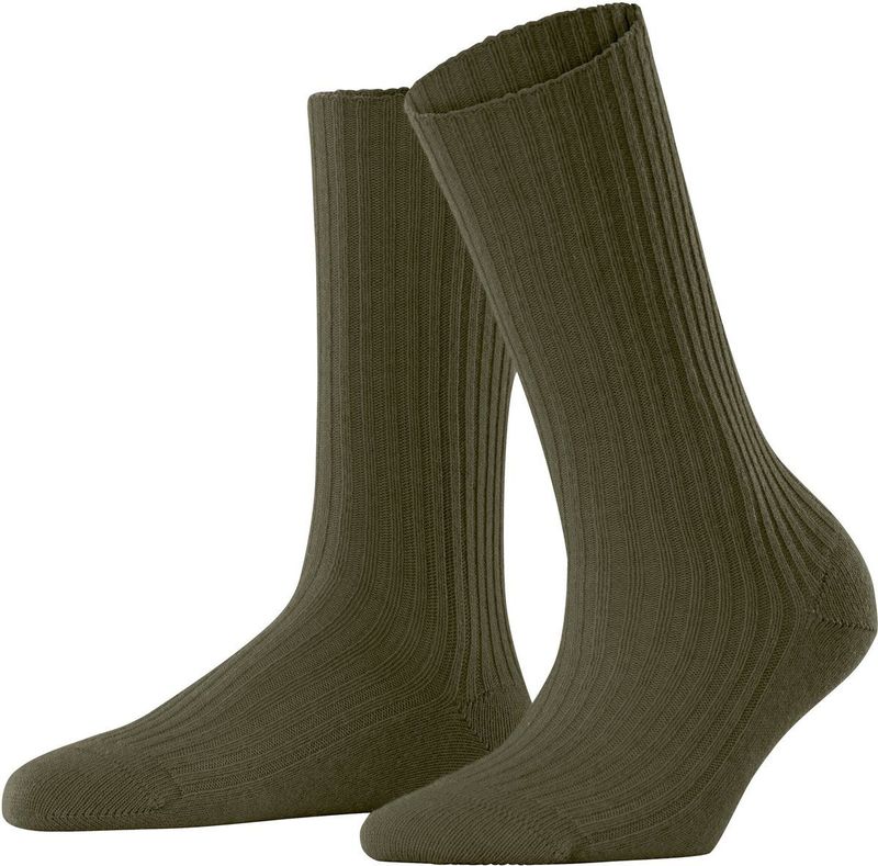 FALKE - Cosy Wool Boot W - Effen Damessokken - Zielony Artichoke - 1 stuk