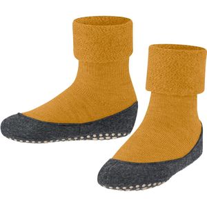 FALKE - Cosyshoe - Huissokken - Geel Curcuma - 1 paar - Wol met Noppen op de Zool