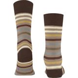 FALKE - Tinted Stripe - Sokken - Beige - 1 paar - Wol Katoen Gedessineerd