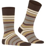 FALKE - Tinted Stripe - Sokken - Beige - 1 paar - Wol Katoen Gedessineerd