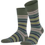 FALKE - Tinted Stripe - Sokken - Blauw - Wol Katoen Gedessineerd - 1 Paar