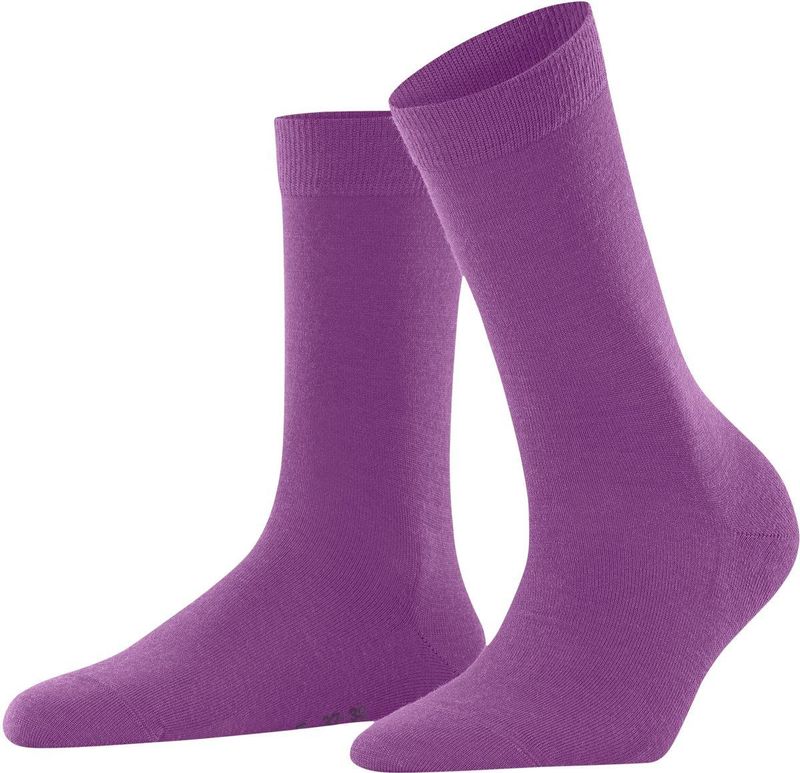 FALKE - Softmerino W - Dames Sokken - Rood Phlox - 1 Paar