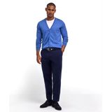 FALKE Basic New Merino Cardigan zacht elegante wol cardigan heren blauw - maat S