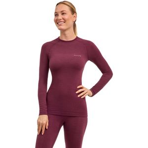FALKE Dames Top van onderlaag Wool-Tech Protective W L/s Sh wol functioneel materiaal sneldrogend 1 stuk, Rood Barolo 8526, XS