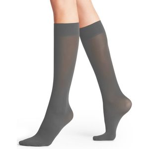FALKE - Pure Matt 50 DEN - Kniekousen - Grijs Flanell - 1 paar