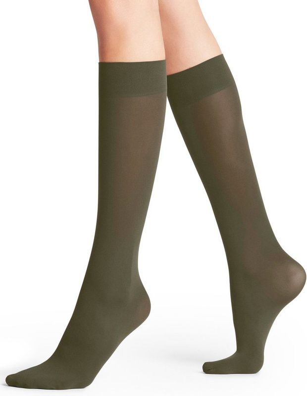 FALKE - Pure Matt 50 DEN - Kniekousen - Groen Artichoke - 1 paar