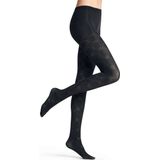 FALKE - Check Mate - Panty - Blauw Marine - 60 DEN - Halfdoorzichtig Gedessineerd