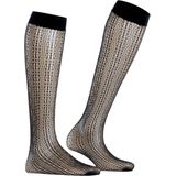 FALKE - Crossroads W Kh - Transparante Fantasiesokken - Zwart - 1 stuk