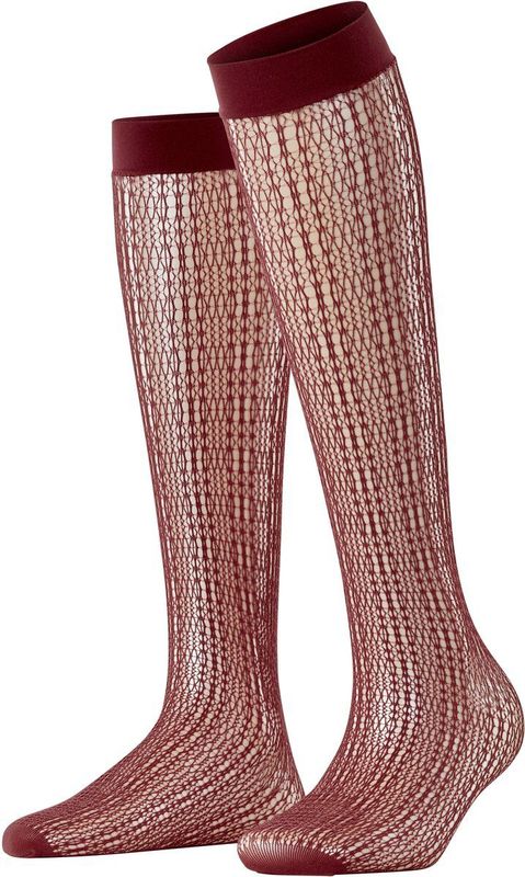 FALKE - Crossroads W Kh - Transparante Fantasiesokken - Brązowy Cayenne 5950 - Dames - 1 stuk