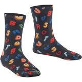 FALKE - Colourful Alphabet Print - Katoenen Sokken - Blauw - 1 Paar