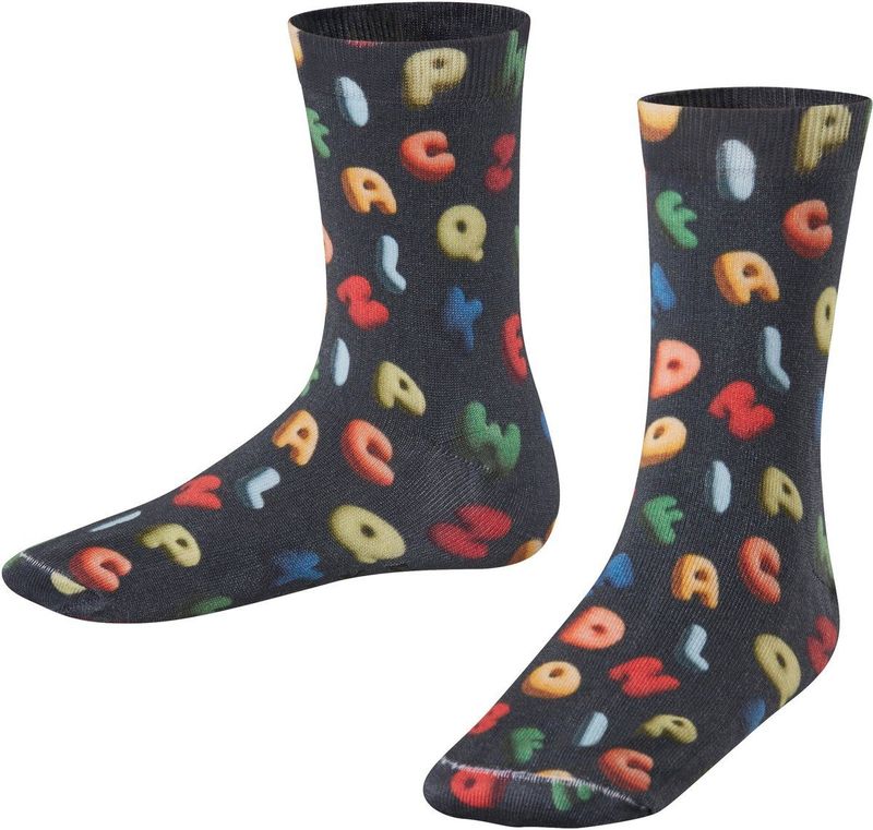 FALKE - Colourful Alphabet Print - Katoenen Sokken - Blauw - 1 Paar