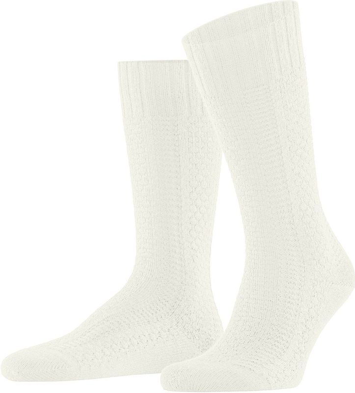 FALKE - Stark Temper - Heren Sokken - Wit Off-White - Merinowol - 1 Paar