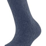 FALKE - Brick Wall W - Dames Sokken - Blauw - 1 Paar - Wol Alpaca