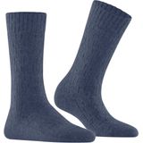 FALKE - Brick Wall W - Dames Sokken - Blauw - 1 Paar - Wol Alpaca