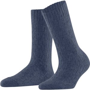 FALKE - Brick Wall W - Dames Sokken - Blauw - 1 Paar - Wol Alpaca