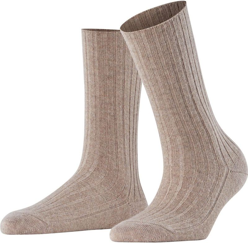 FALKE - Cosy Wool Special Edition - Bootsokken - Beige - Dames