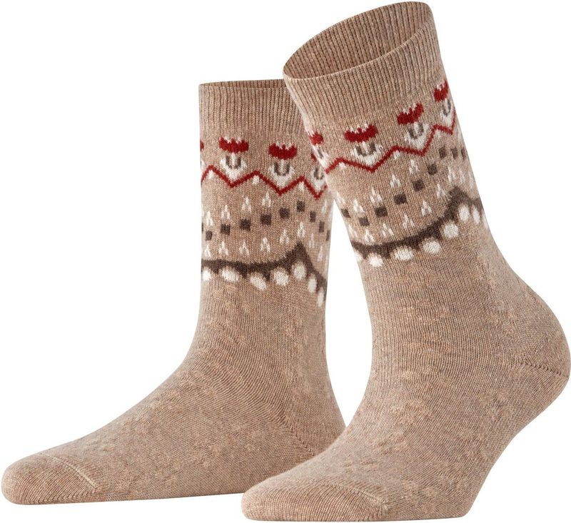 FALKE - Cosy Wool W - Dames Sokken - Beige Melange - 1 Paar - Special Edition
