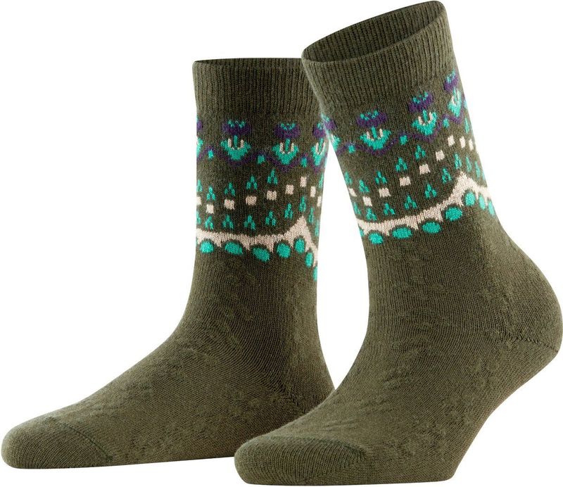 FALKE - Cosy Wool Special Edition - Wol Kasjmier Sokken - Groen