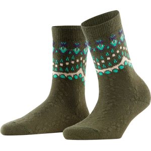 FALKE - Cosy Wool W - Dames Sokken - Groen Artichoke - 1 Paar - Special Edition