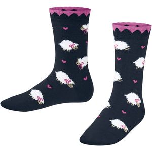 FALKE - Cute Sheep K - Sokken - Blauw - Katoen Viscose Gedessineerd - 1 Paar