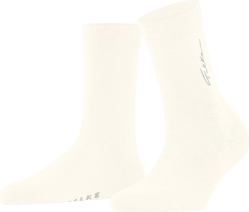 FALKE - Anniversary - Dames Sokken - Wit Off-White - 1 Paar - Softmerino W So Wol Katoen