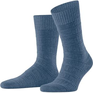 FALKE - Link Attire - Heren Sokken - Blauw - 1 Paar - Wol Lyocell Linnen