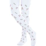 FALKE - Little Flowers K Ti - Panty - Wit - Katoen - Dun Gedessineerd