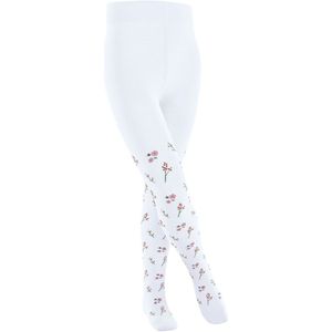 FALKE - Panty Little Flowers K Ti - Wit - Katoen - Dun Gedessineerd