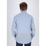 ETERNA - Modern Fit Overhemd - Lichtblauw Geruit - 100% Katoen - Strijkvrij