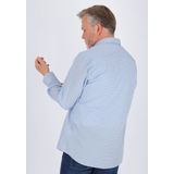 ETERNA - Modern Fit Overhemd - Lichtblauw Geruit - 100% Katoen - Strijkvrij