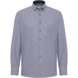 ETERNA - Comfort Fit Overhemd - Middenblauw - Popeline - Strijkvrij