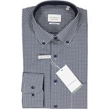 ETERNA - Comfort Fit Overhemd - Middenblauw - Popeline - Strijkvrij