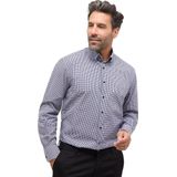 ETERNA - Comfort Fit Overhemd - Middenblauw - Popeline - Strijkvrij
