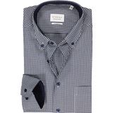 ETERNA - Comfort Fit Overhemd - Middenblauw - Popeline - Strijkvrij