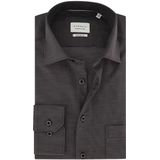 ETERNA - Comfort Fit Overhemd - Antraciet Grijs - 100% Katoen - Strijkvrij