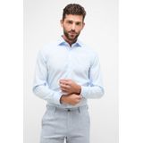 ETERNA - Slim Fit Overhemd - Blauw - Poplin - Strijkvrij