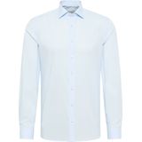 ETERNA - Slim Fit Overhemd - Blauw - Poplin - Strijkvrij