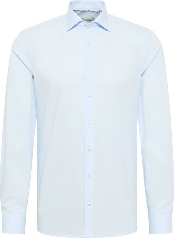 ETERNA - Slim Fit Overhemd - Blauw - Poplin - Strijkvrij