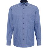 ETERNA - Overhemd - Blauw - Poplin - Strijkvrij